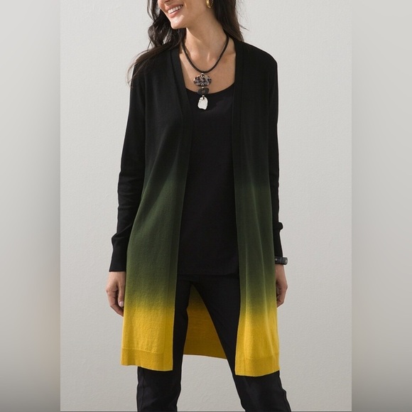 Chico's Women's Lightweight Ombre Open Front Long Line Cardigan Size‎ Medium - Picture 3 of 7